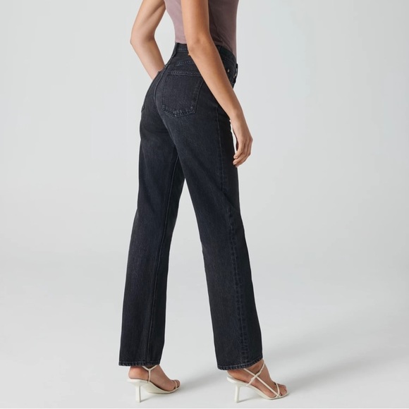 Denim Forum Denim - Aritzia Denim Forum Black The Patti Mid Rise Straight 31l size 26